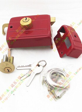 三力556双舌门锁房间门锁w木门锁铁门锁红色门锁卧室门锁老式仿古