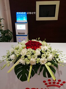上海花店会议演讲台花会场主花用席台鲜花徐汇花店绣球宴会桌花