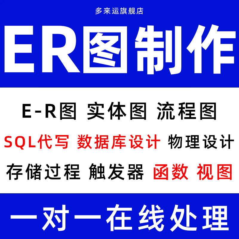 ER图代画制作SQL代写数据库设计实体图流程图生成uml顺序图泳道图