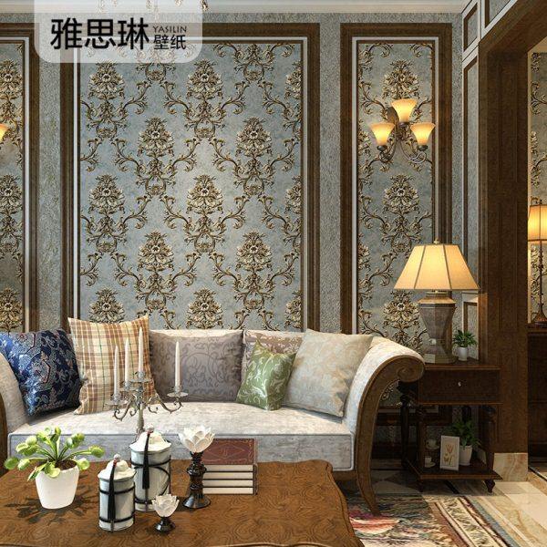 3d立体浮雕欧式无纺布大马士革壁纸奢华卧室客厅背景墙墙纸非自粘,家装主材,无纺布墙纸,淘宝优惠券,粉丝福利购,淘宝优惠卷