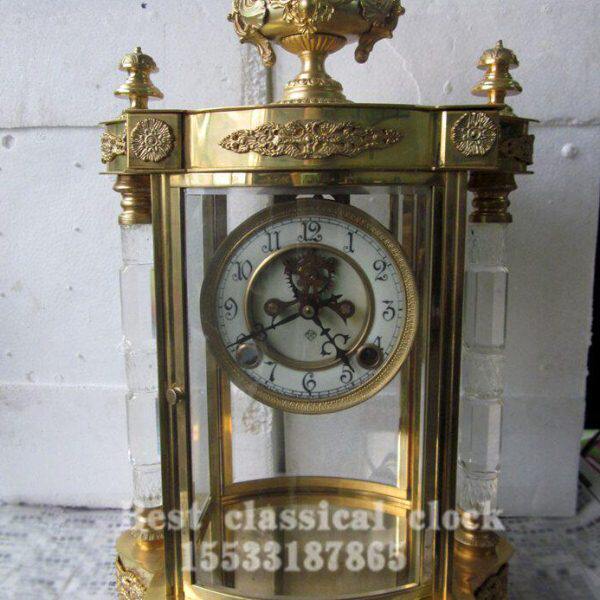 钟表 纯铜电镀金机械 座钟 古典明卡轮机芯 仿西洋钟欧式家居摆件