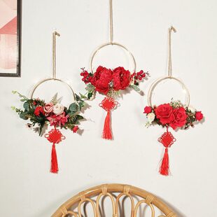 乔迁门把手喜庆挂饰花环新年入户装饰品创意客厅卧室墙上墙壁挂件