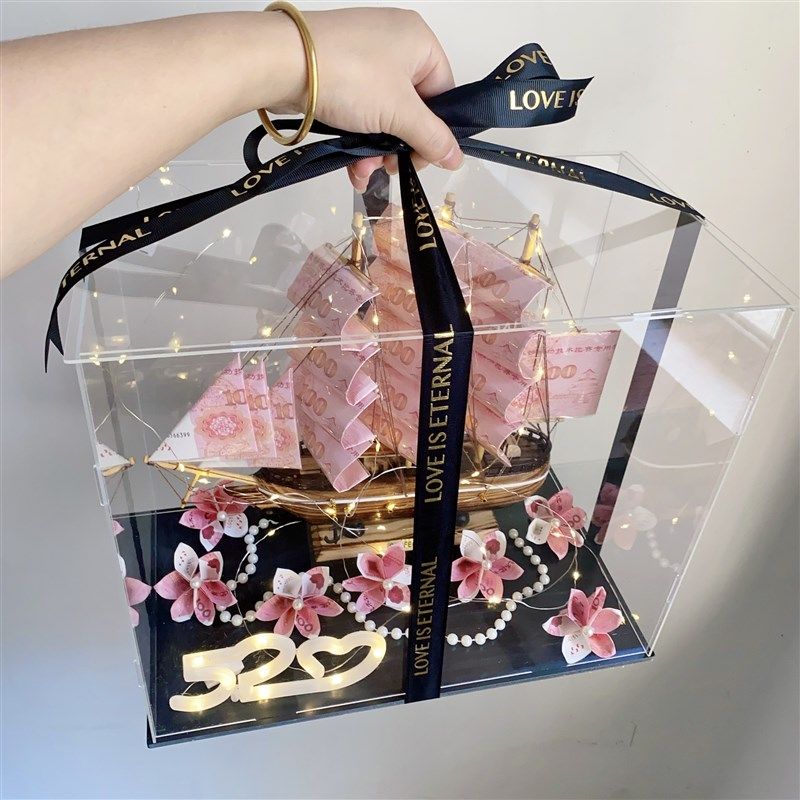 一帆风顺帆e船模型钱币有钱花折花节日生日送女朋友礼物毕业季礼