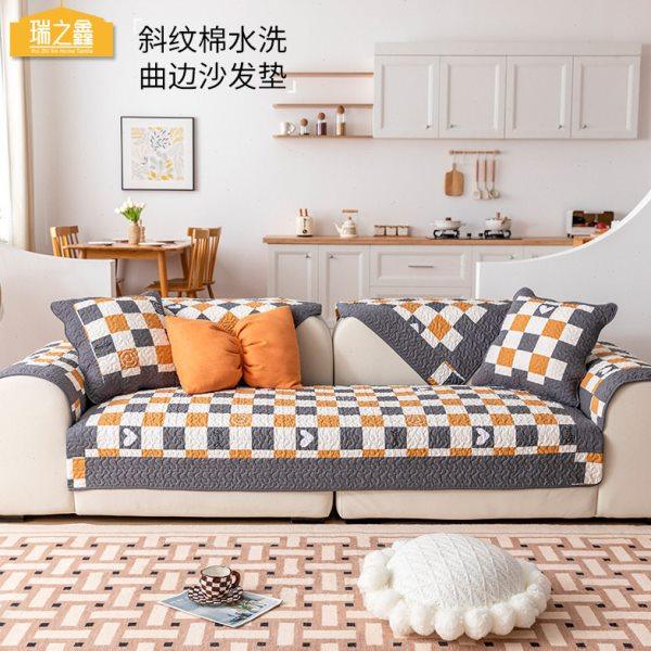 四季通用斜纹水洗棉曲边沙发垫 可机洗防滑时尚沙发垫沙发套,居家布艺,沙发垫,淘宝优惠券,粉丝福利购,淘宝优惠卷