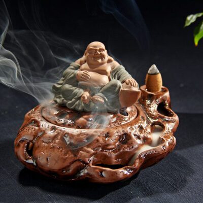 创意居室倒流香炉盘香炉塔香插香托蚊香陶瓷香炉紫砂佛具茶道摆件