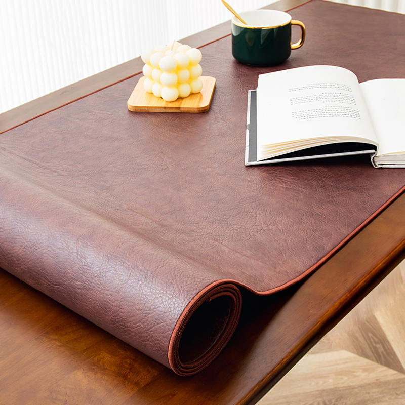 双面牛皮桌垫防水防油轻奢高级感茶几2023N桌布免洗办公皮革桌面