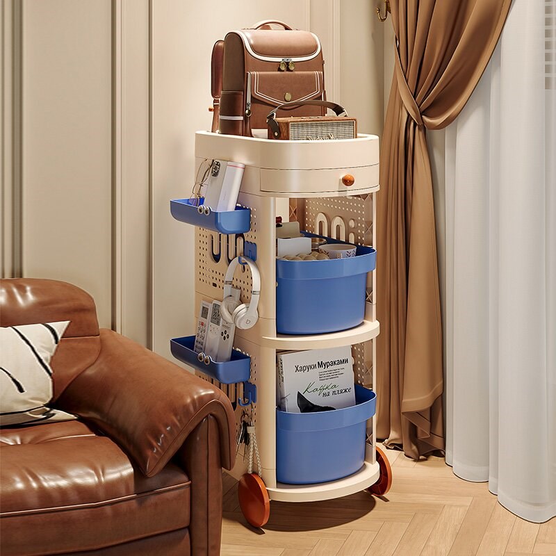 可移动小推车收纳架放书包置物架桌下书本收纳柜落地Y多层家用储