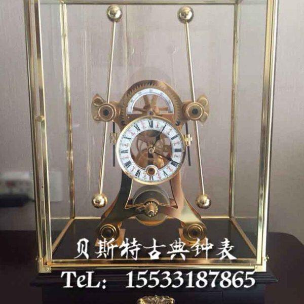 航海钟表镀金|机械欧式西洋仿古钟表|蚱蜢钟|全铜上弦座钟