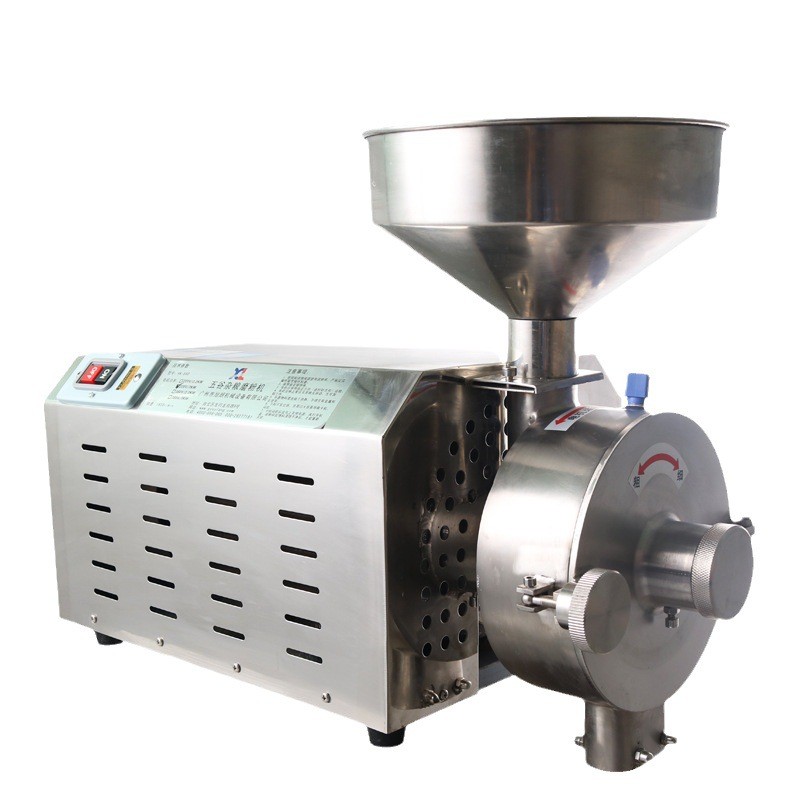 水冷五谷杂粮磨粉机商用不锈钢研磨机干湿两用超细打粉机工厂