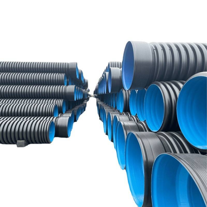 HDPE双壁波纹管工程PE雨污分流管sn8大口径排污管300波纹管