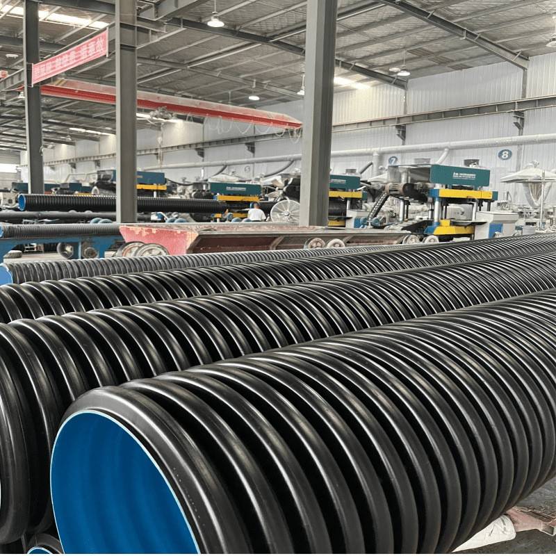 厂家供应HDPE双壁波纹管工程改造排水排污管800pe塑料pe波纹管