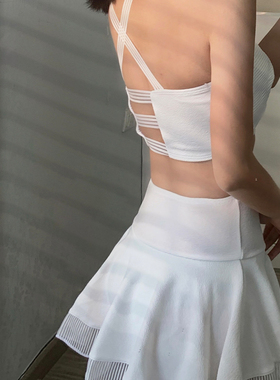 黑色蝴蝶结钢托聚拢高腰裙摆仙女范分体比基尼泳装夏温泉显瘦泳衣