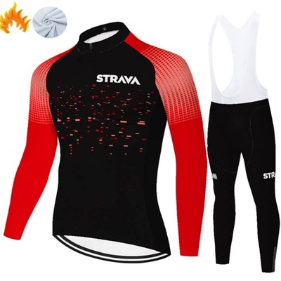 2022款STRAVA抓绒长袖骑行服男女款山地公路自行车队服环法装备服