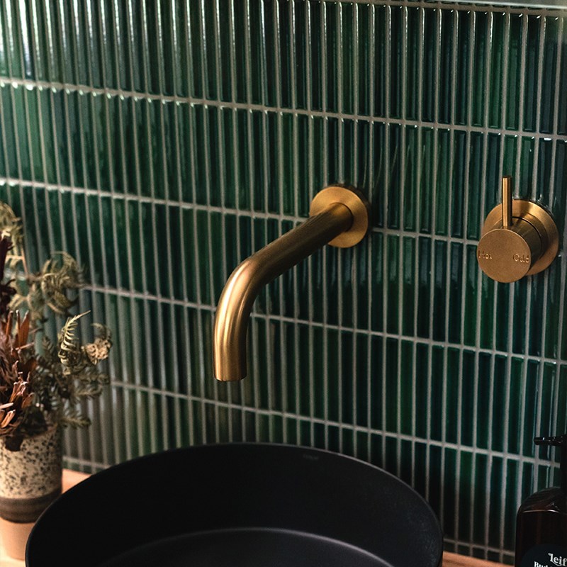 墨绿色长条陶f瓷马赛克瓷砖卫生间厨房渐变家装背景墙砖吧台弧形