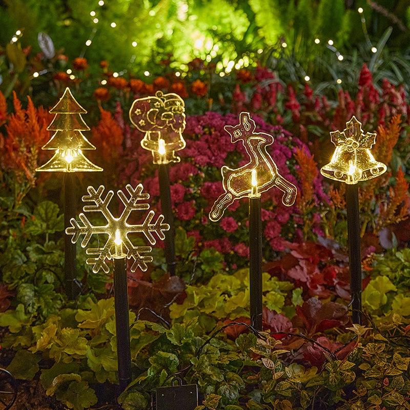 雪花麋鹿圣诞节h装饰品户外太阳能场景布置装扮布景花园拍照道具