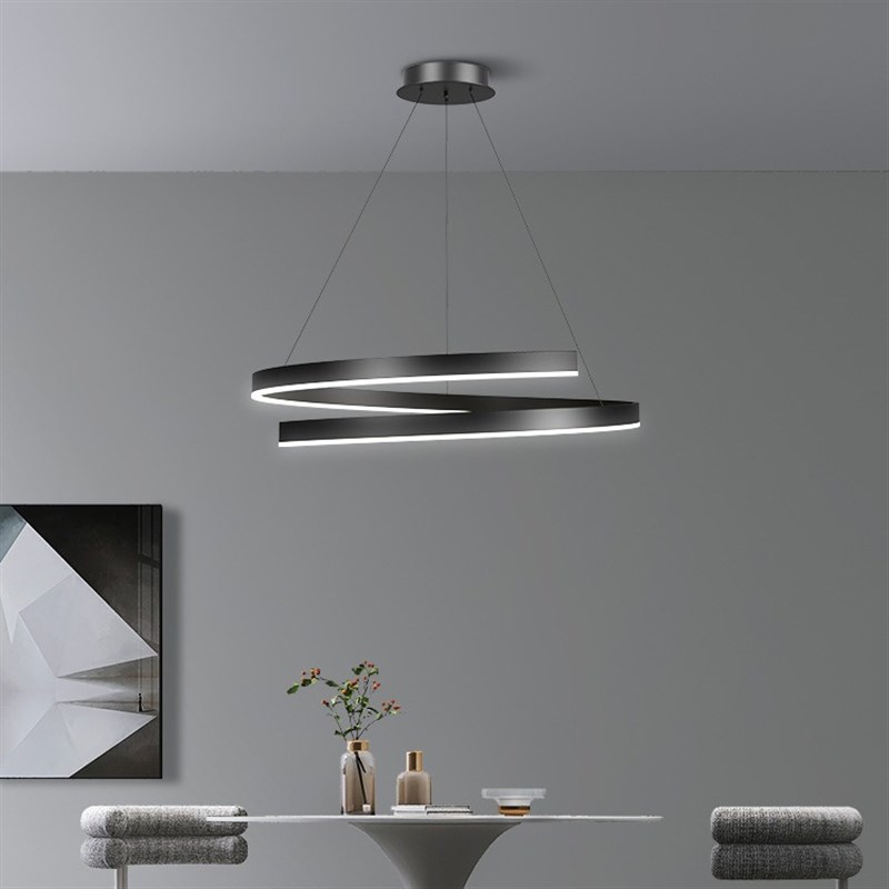 极简吊灯2025新款现代简约餐厅客厅吊I灯意式轻奢圆环大厅中山灯