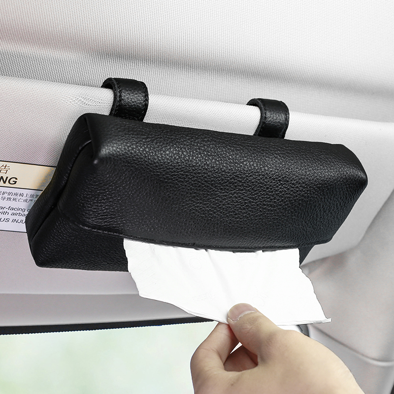 车载纸巾a盒真皮挂式遮阳板卫生抽纸盒创意车内收纳盒汽车内饰用