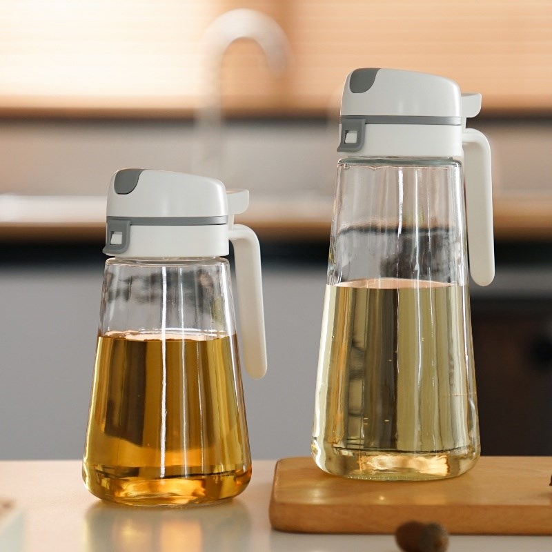 玻璃自动开合防漏油壶 q厨房家用不挂油大容量油罐 酱油重力装油