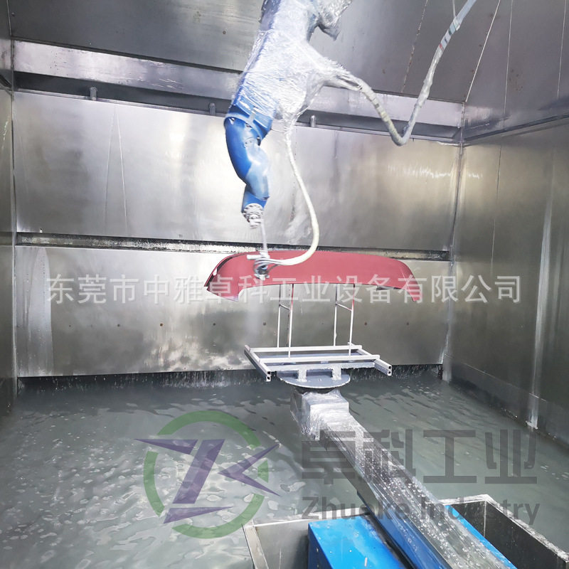 汽车尾翼机器人自动喷涂线 汽车配件喷涂设备案例