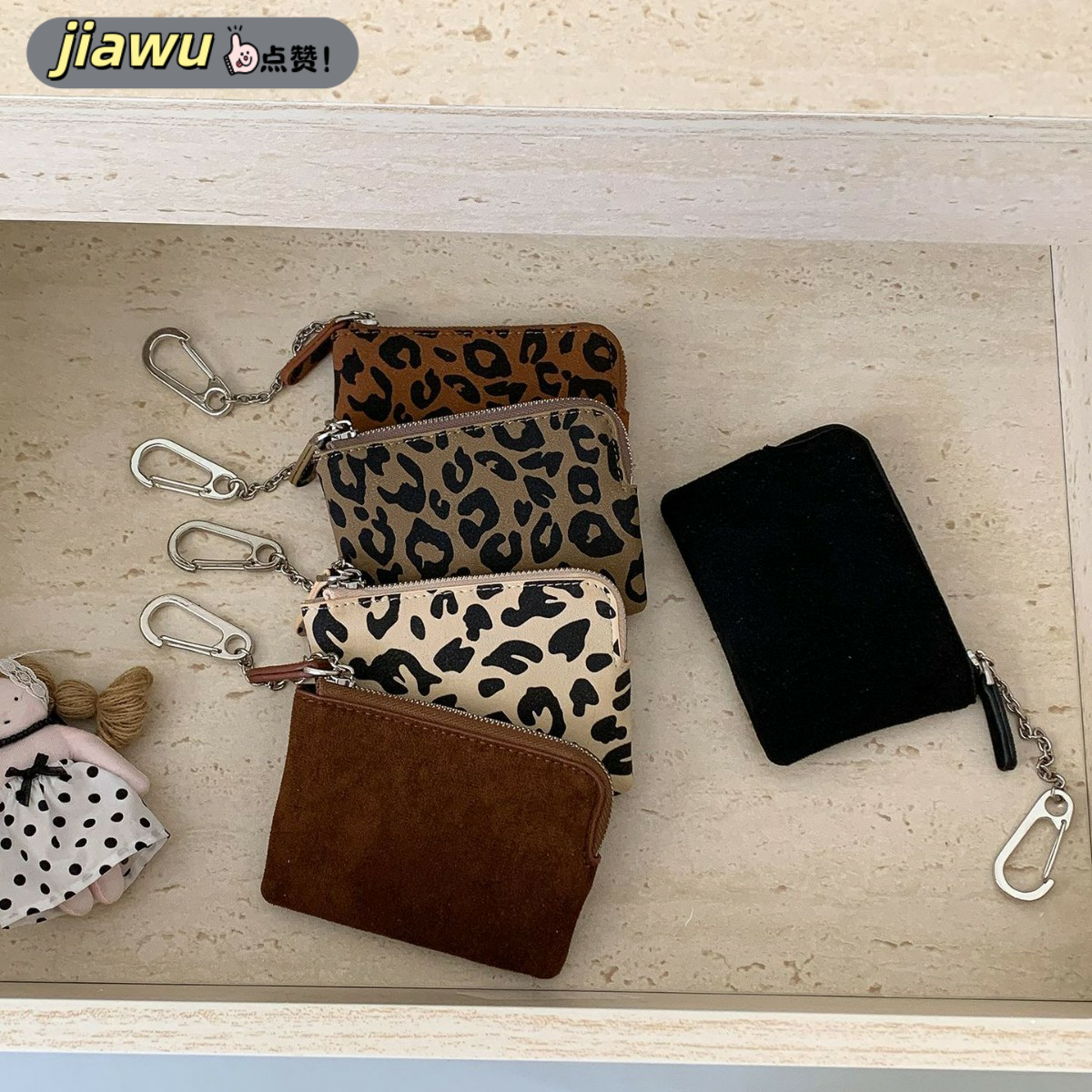 新款绒面mini豹纹包韩国小众可爱