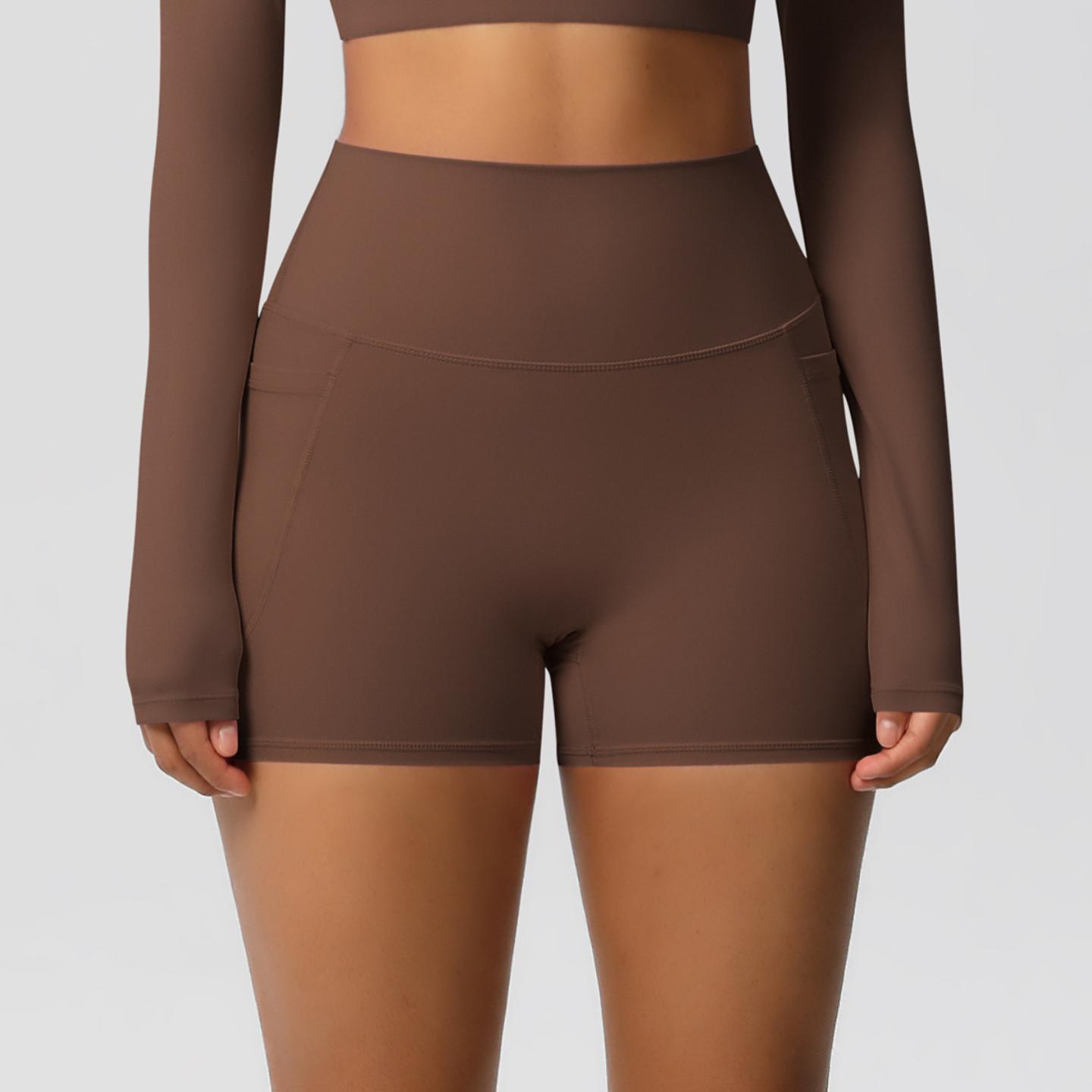 欧美高腰紧身瑜伽短裤女