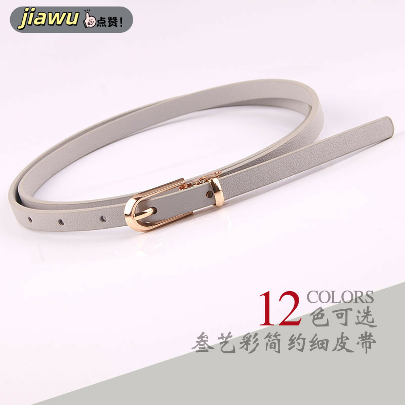 新款 多色装饰连衣裙配毛衣细腰带女士百搭针扣PU小皮带韩版裤带