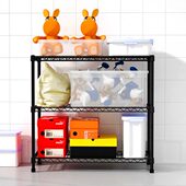 新款 卧室金属置物架落地3层行李箱收纳箱储物间箱子整理货架架子