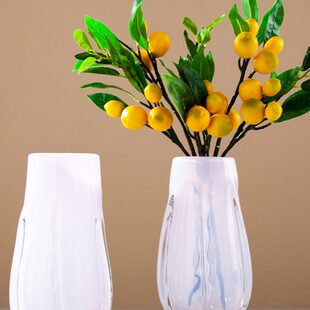 简约现代粉色琉璃抽象几何花瓶家居室内餐桌水培插花精美花器摆件