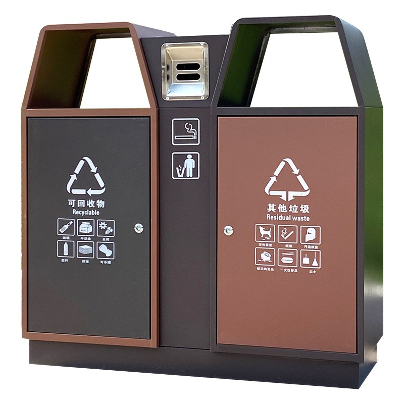 新款户外垃圾桶不锈钢分类果皮箱公园大号街道商用景区环卫垃圾箱