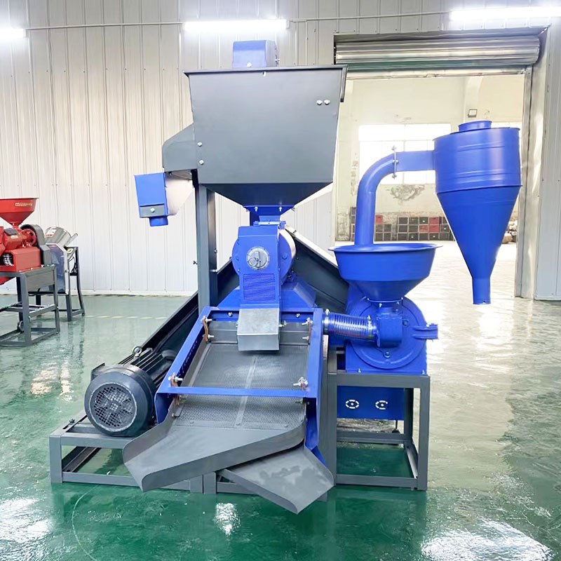 碾米机组合粉碎机上料机去石振动筛除尘设备粉碎细糠组合碾米机
