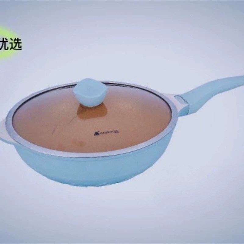 底玲锅鹰麦饭石平华奶锅 煎 煮 炒锅 家用不粘锅煎大无油烟炒菜锅图片