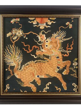 祥吉招财桌面客件摆厅卧室玄关沙发背景墙装饰画油画方形相框挂画