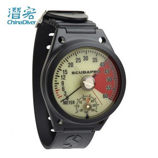 Scubapro Depth Gauge 腕式潜水深度表机械夜光刻度内置温度60米