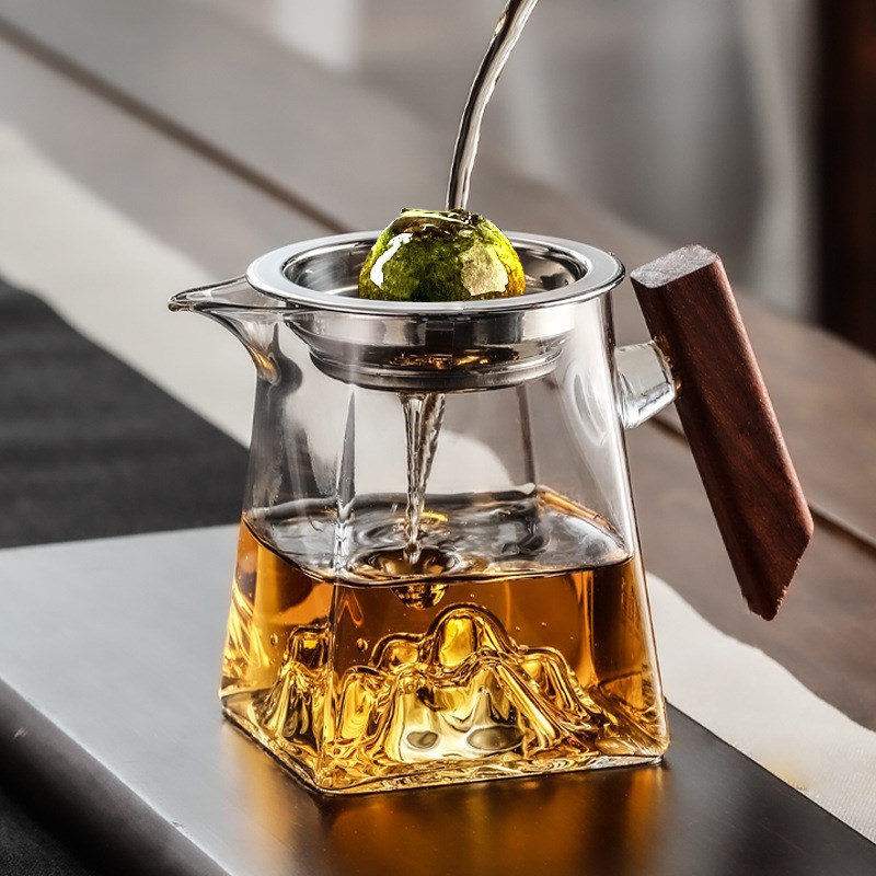 L小青柑泡茶壶玻璃冲泡器观山公道杯带茶漏懒人泡茶杯茶具茶T