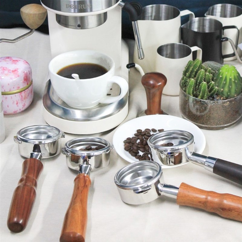 诺瓦咖啡豆咖啡机无底改装手柄不锈钢58mm实木手柄双嘴意式