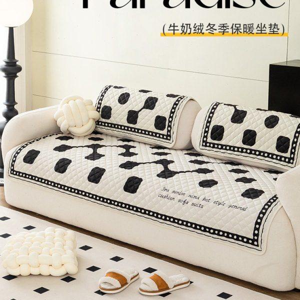 冬季毛绒沙发垫子四季通用防滑法式坐垫2023新款牛奶绒套罩盖布巾,居家布艺,沙发垫,淘宝优惠券,粉丝福利购,淘宝优惠卷