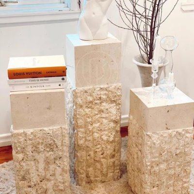 黄洞石破碎敲开槽雕塑台大理石六面体电视柜落地摆件沙发创意边几,家居饰品,落地摆件,淘宝优惠券,粉丝福利购,淘宝优惠卷