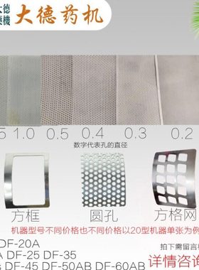 大德牌流水式粉碎机各种规格筛网片DF15 20 25 35 40 45 50 60