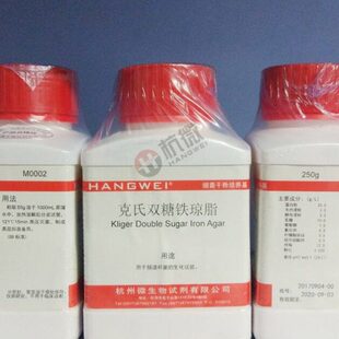 克氏双糖铁琼脂（KIA）培养基 250g/瓶 杭州微生物 M0002