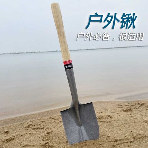 木柄小军锹多功能露营户r外钓鱼战备铁锹工兵铲子淬火加厚钢实木