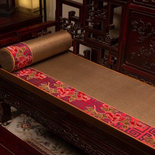 红木沙发坐垫套罩冰藤夏季凉席垫子新中式家具座垫防滑定做可拆洗