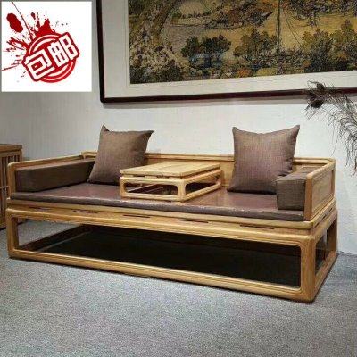 新中式罗汉床实木禅意龙床老榆木沙发明清仿古家具卧床榻,住宅家具,实木床,淘宝优惠券,粉丝福利购,淘宝优惠卷