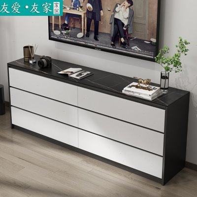 新款现代简约卧室岩板六斗柜带抽屉收纳柜实木大容量储物柜电视柜,住宅家具,斗柜,淘宝优惠券,粉丝福利购,淘宝优惠卷
