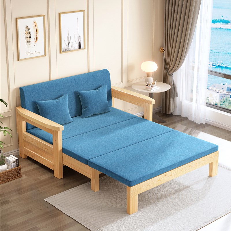 实木沙发床两用床客厅阳p台书房可折叠多功能1.2双人1.8小户型1.5