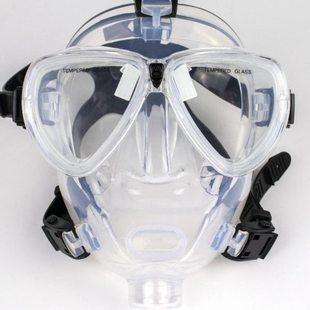 潜水全面罩HOTDIVE专业全面镜 钢化玻璃防雾跬胶污水作业潜水面镜