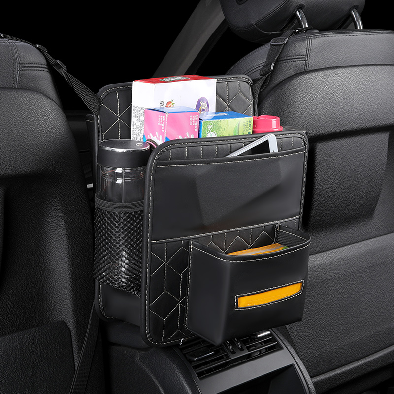 车用收纳置物袋座椅中间挂袋垃圾桶纸巾盒手机水杯T后排小物品整
