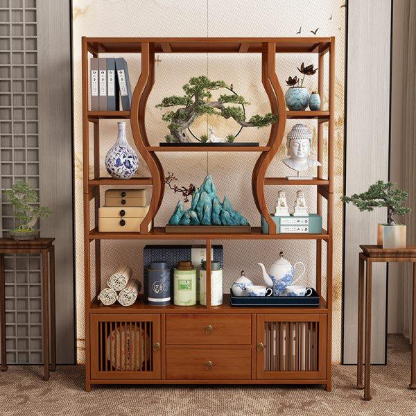 博古架实木中式茶室置物架茶叶展示柜茶架客厅家用隔断摆件展示架,住宅家具,多宝格/博古架,淘宝优惠券,粉丝福利购,淘宝优惠卷