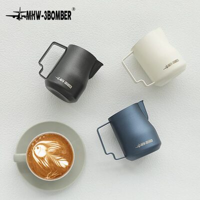 MHW轰炸机拉花杯 涡轮打奶缸 不锈钢打奶泡450ml 意式咖啡奶泡杯