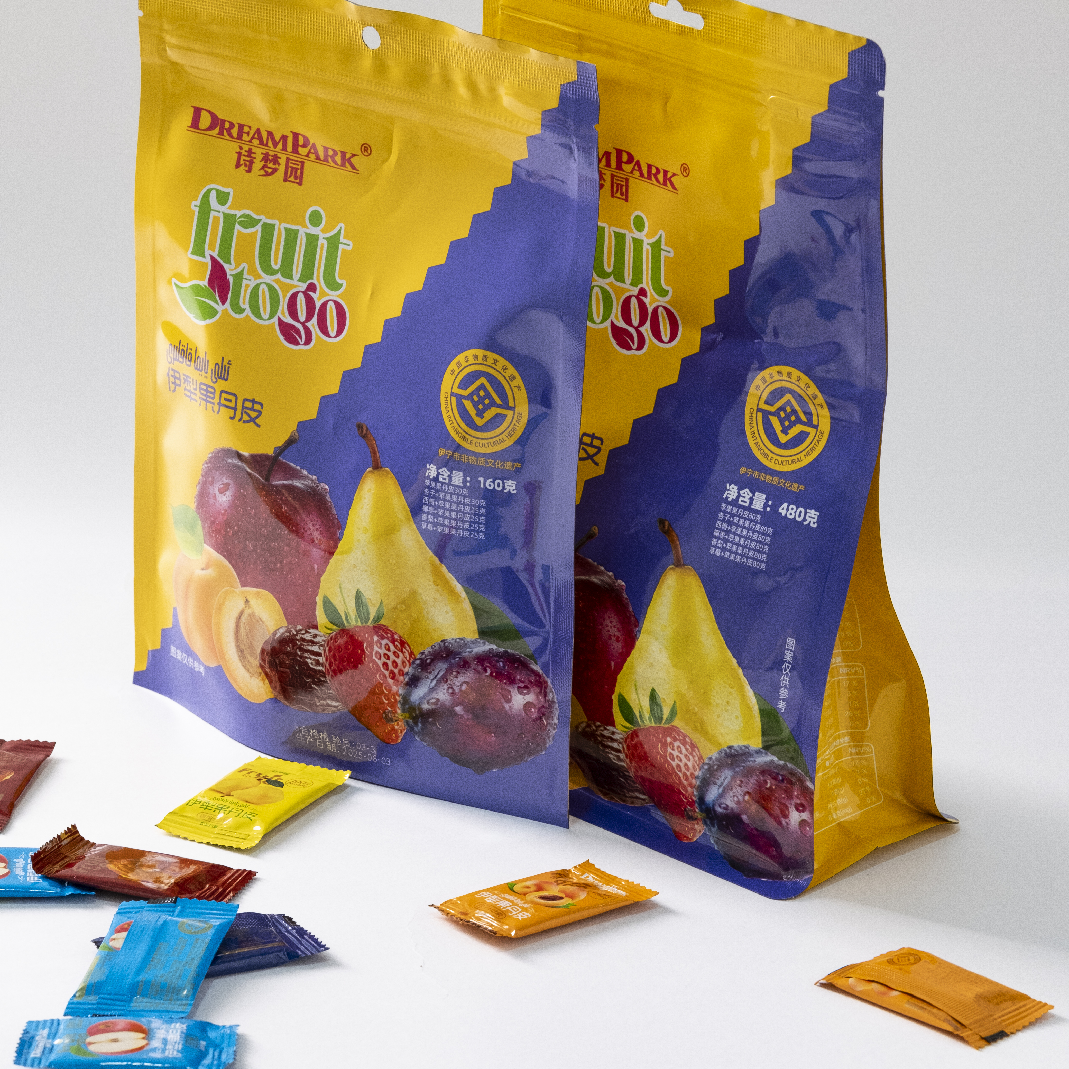伊犁六种水果合袋装果丹皮480克