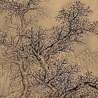 谢时臣寒山行旅图传统山水画临摹术布画饰中式装稿画艺绢微喷画心